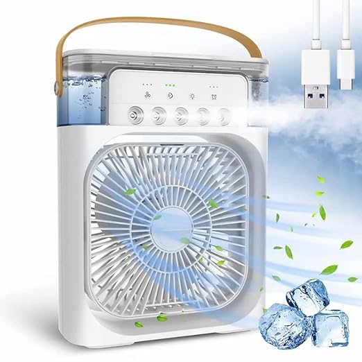 Mini Air Cooler Mist Fan – Portable USB Personal Humidifier & Desk Cooler