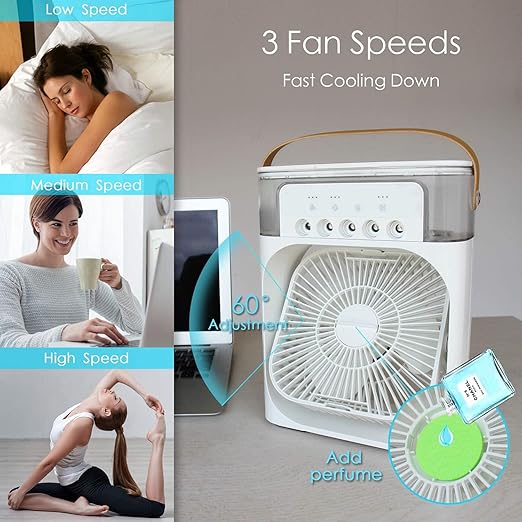 Mini Air Cooler Mist Fan – Portable USB Personal Humidifier & Desk Cooler