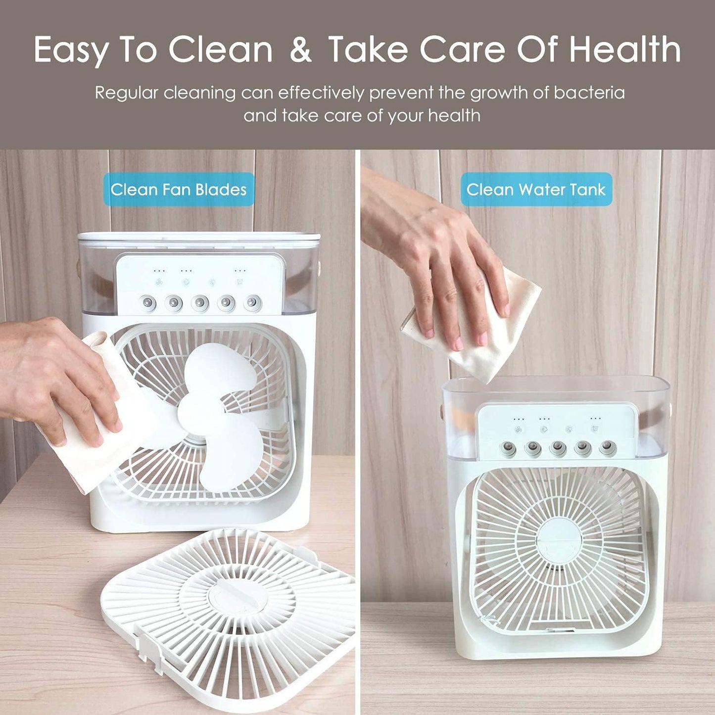 Mini Air Cooler Mist Fan – Portable USB Personal Humidifier & Desk Cooler
