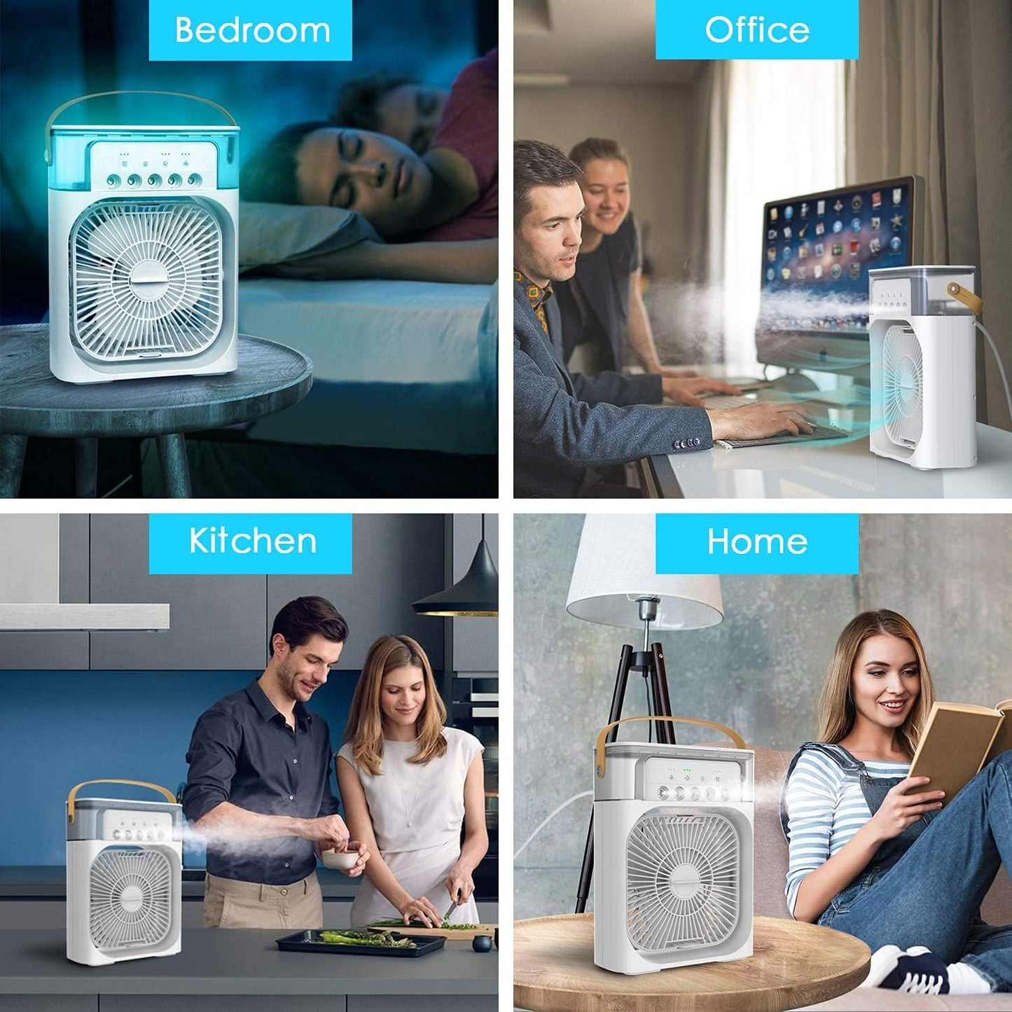 Mini Air Cooler Mist Fan – Portable USB Personal Humidifier & Desk Cooler