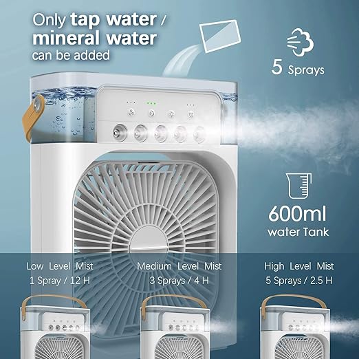 Mini Air Cooler Mist Fan – Portable USB Personal Humidifier & Desk Cooler