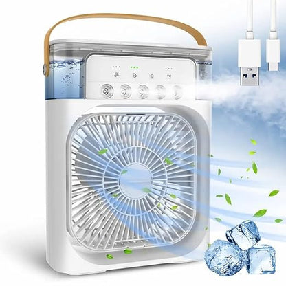 Mini Air Cooler Mist Fan – Portable USB Personal Humidifier & Desk Cooler