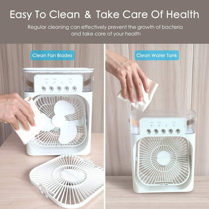Mini Air Cooler Mist Fan – Portable USB Personal Humidifier & Desk Cooler